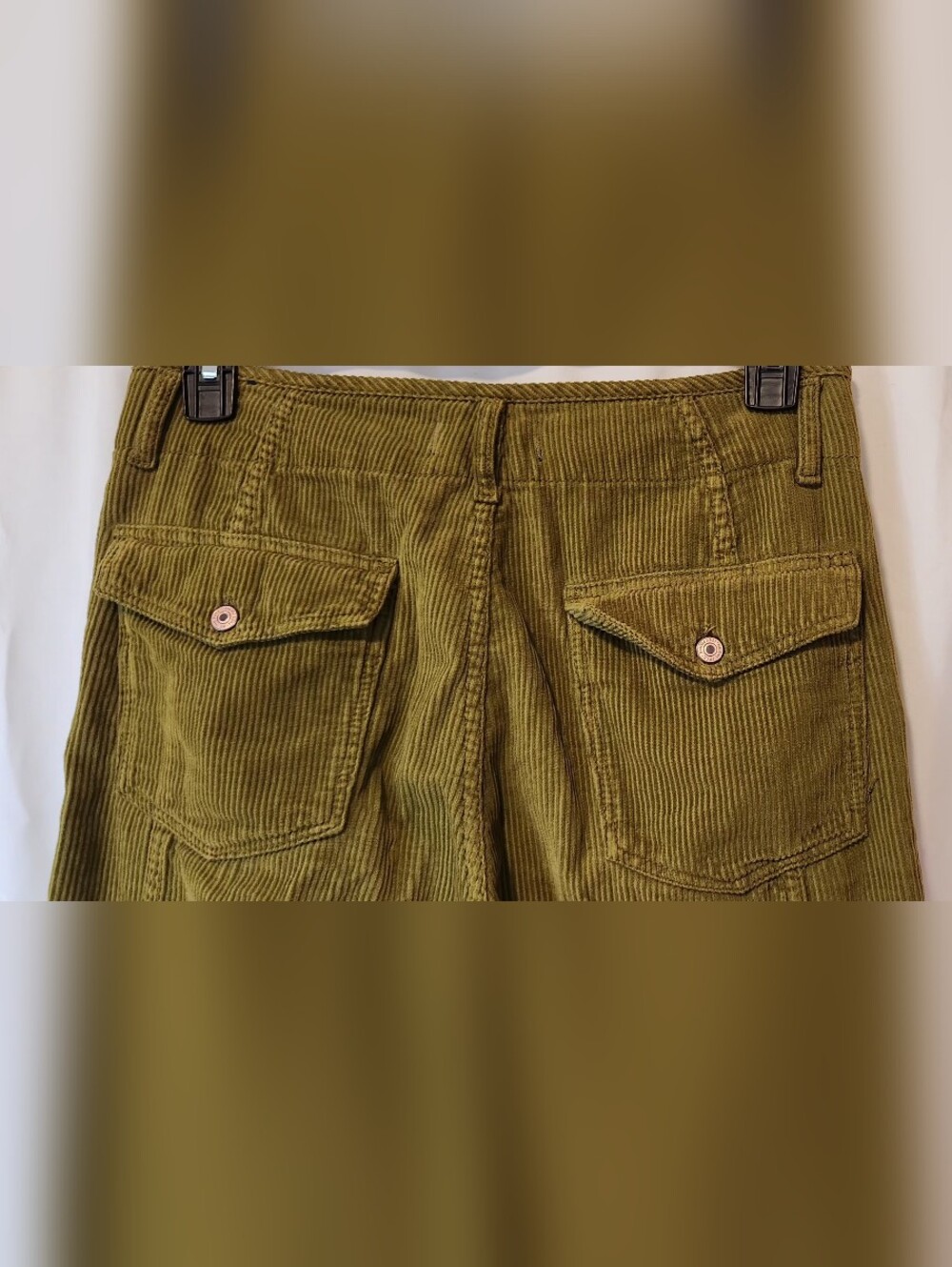We The Free The Harlow Mid Rise Wide Leg Corduroy Pants in Olive Size 28 - Picture 3 of 10